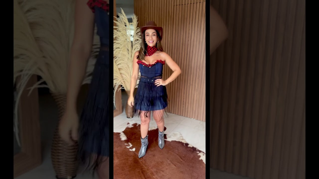 Conjunto junino Jeans - Charlotte