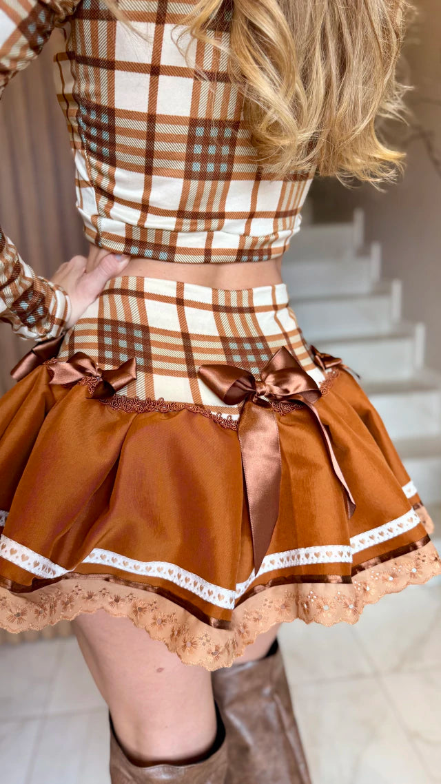 Conjunto junino - Vânia ( acompanha Shorts )