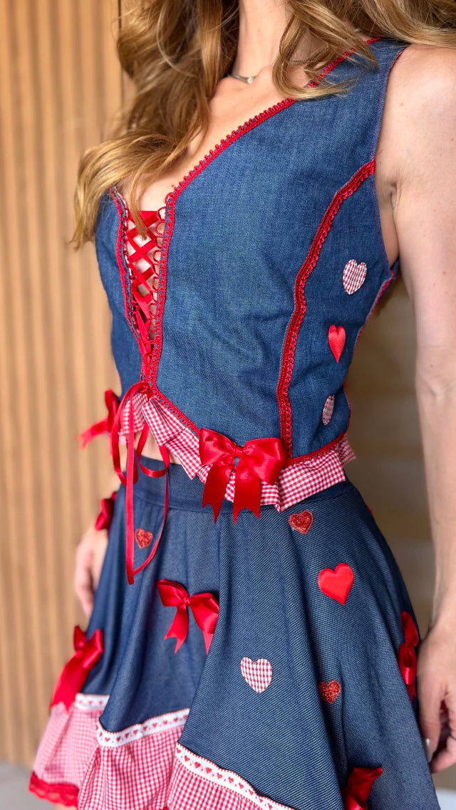 Conjunto junino - saia Mullet ( Colete ou blusinha )