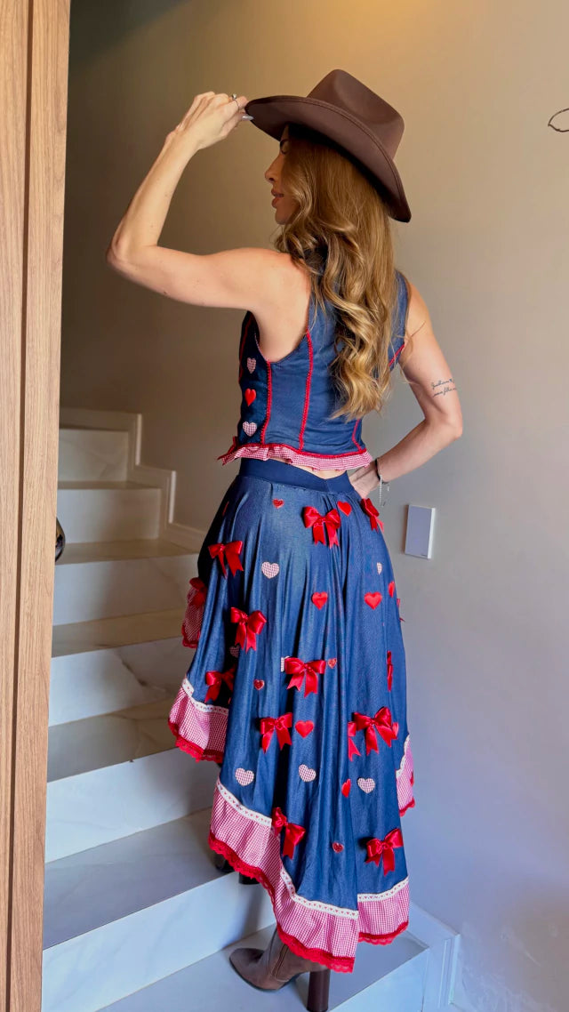 Conjunto junino - saia Mullet ( Colete ou blusinha )