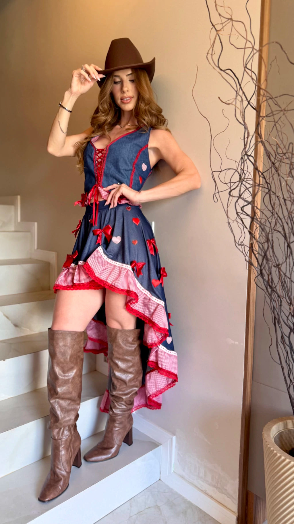 Conjunto junino - saia Mullet ( Colete ou blusinha )