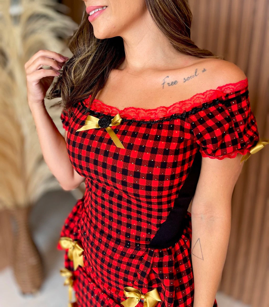 Vestido junino - Maria Eugenia (vestido mágico)