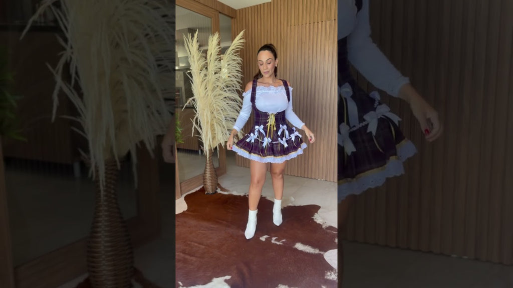 Vestido junino com colete - Violeta